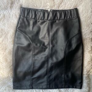 Have Black Faux Leather Mini Skirt